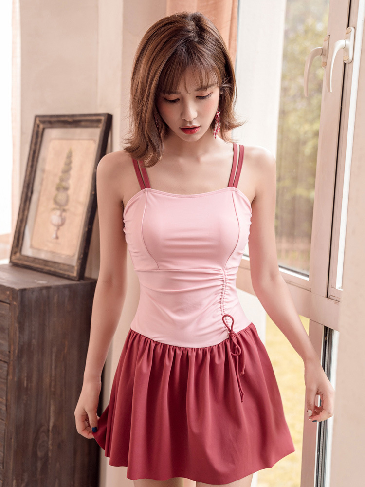 新款泳衣分体裙式平角两件套泳衣