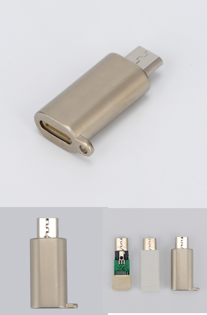 带扣type-c母转安卓micro-usb转换接头适用华为等手机快充电线