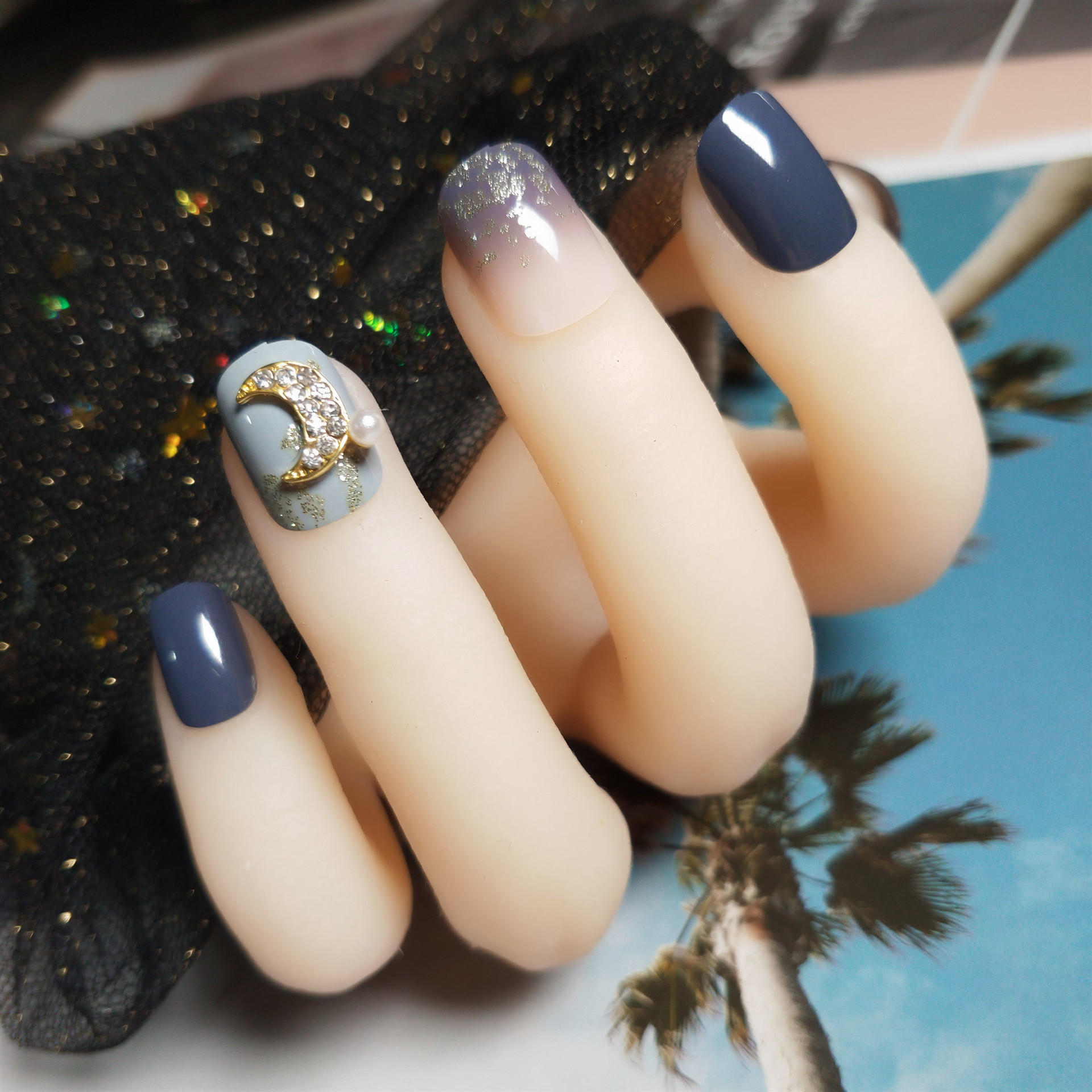 畅销爆款装饰美甲成品简约日常可穿戴假指甲贴片工厂批发24片装