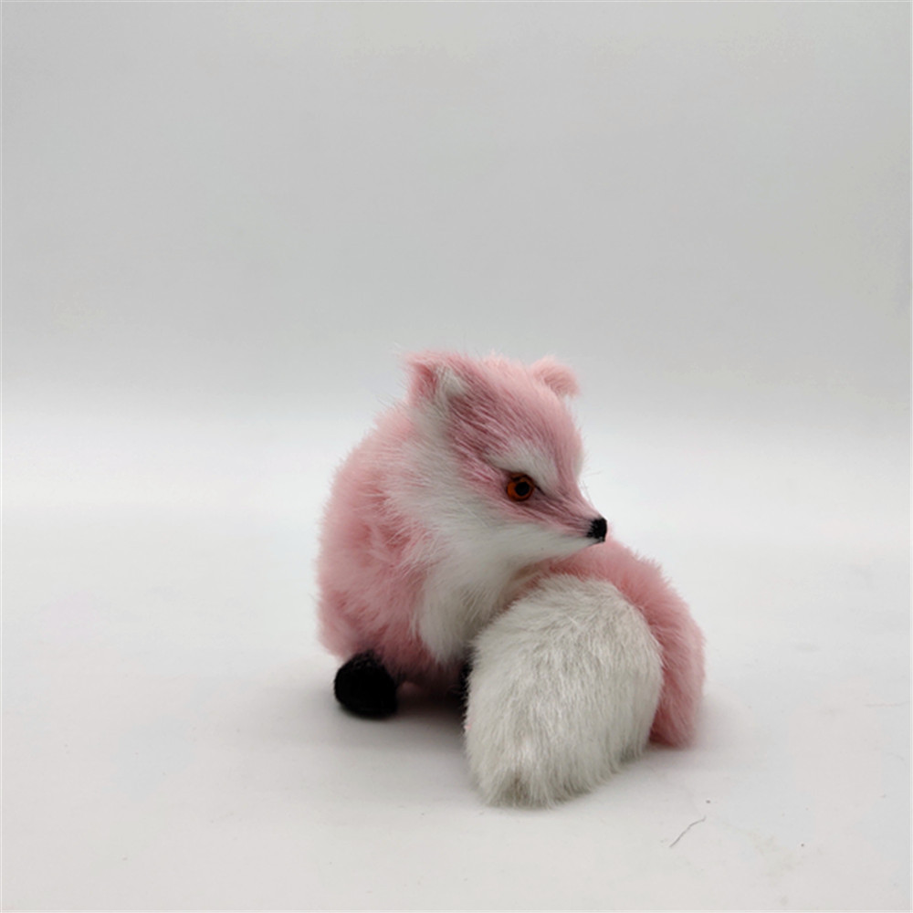 乖乖猫仿真动物系列仿真可爱小狐狸彩色狐狸摆件