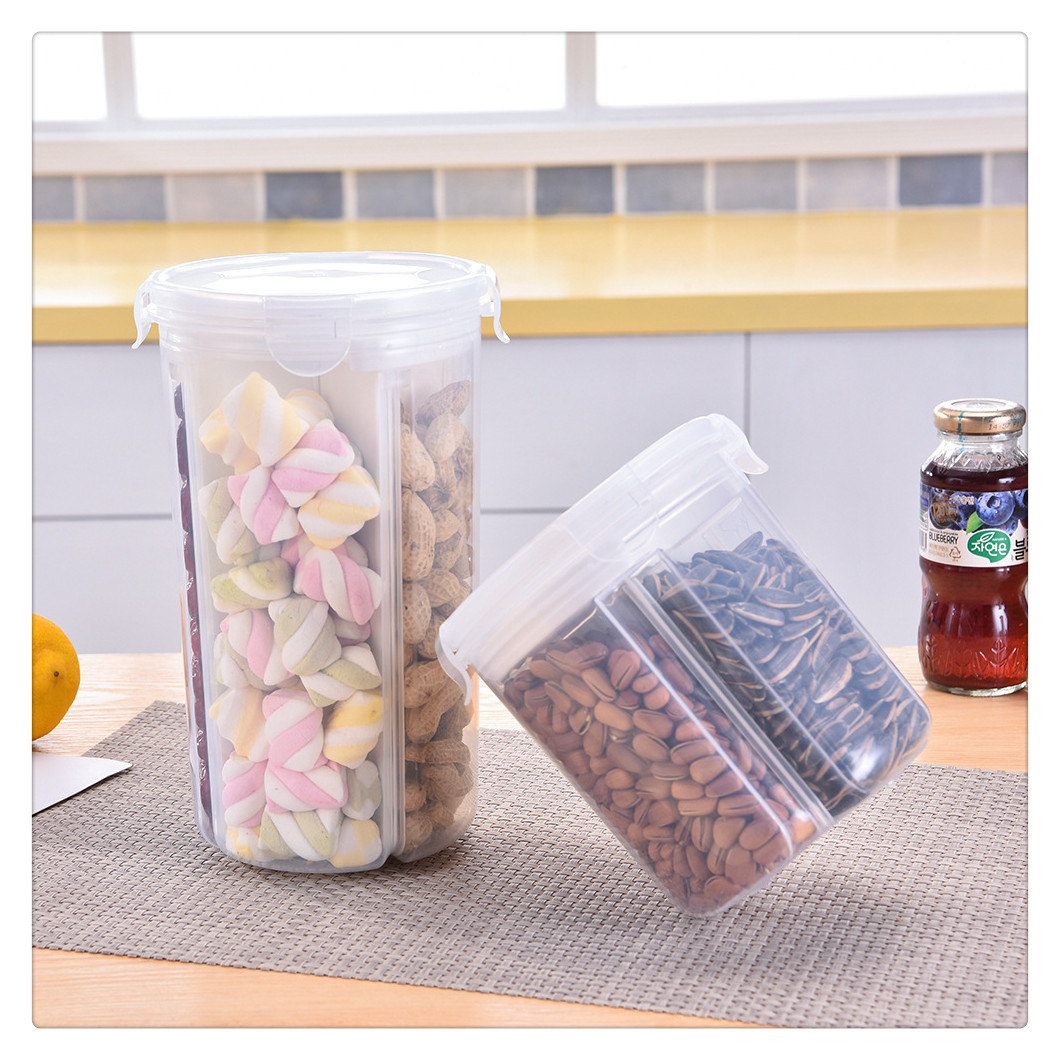 Plastic Bayonet Cereals Storage Sealed Tank Dried Fruit Divided Fresh-Keeping Box Separated Storage Tank 0720