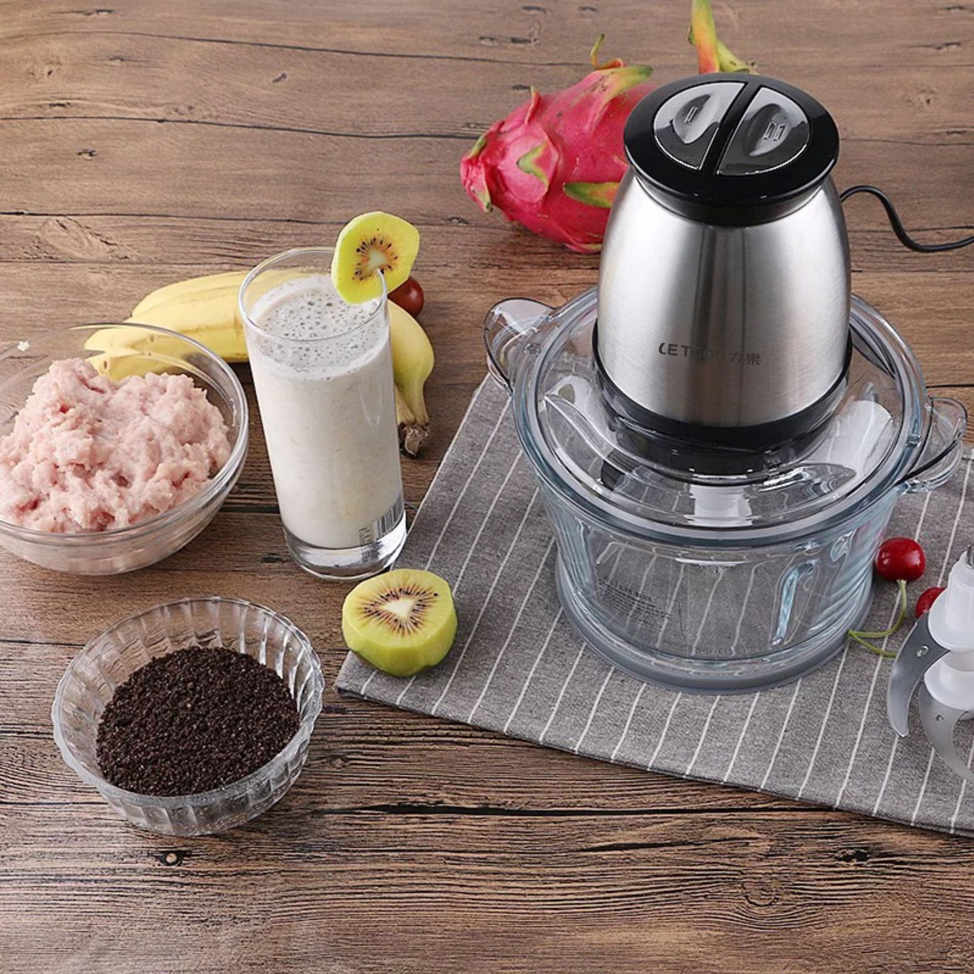 letgoo/力果110v家用电动绞肉机 多功能碎肉机 婴儿辅食机 搅拌机