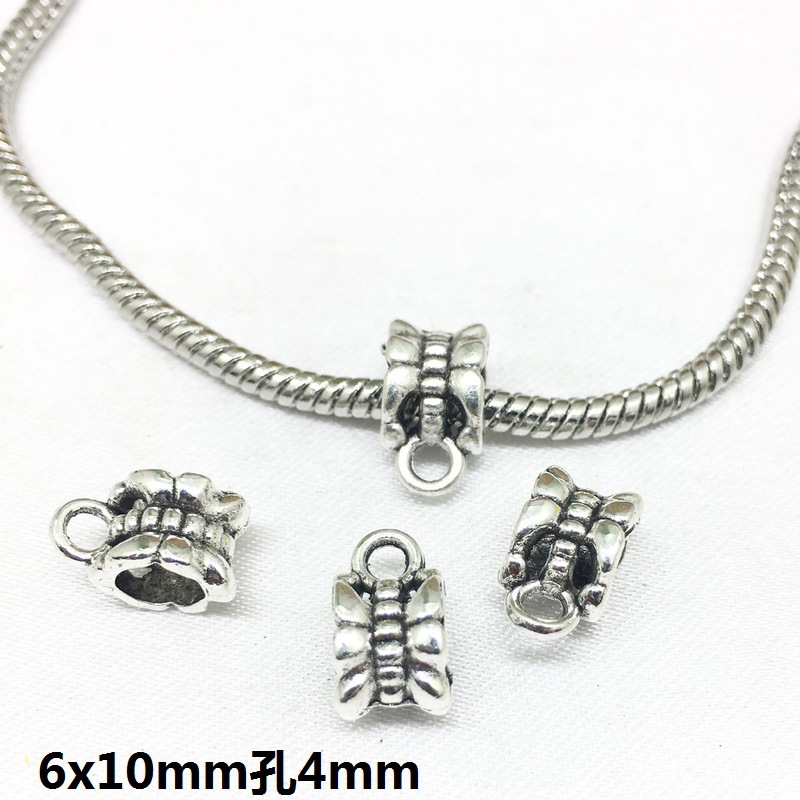 Diy Alloy Ornament Material Tibetan Silver Tee Hanging Head Bracelet Necklace Buckle Hanging Ring Spacer Beads Pendant Connection Elbow
