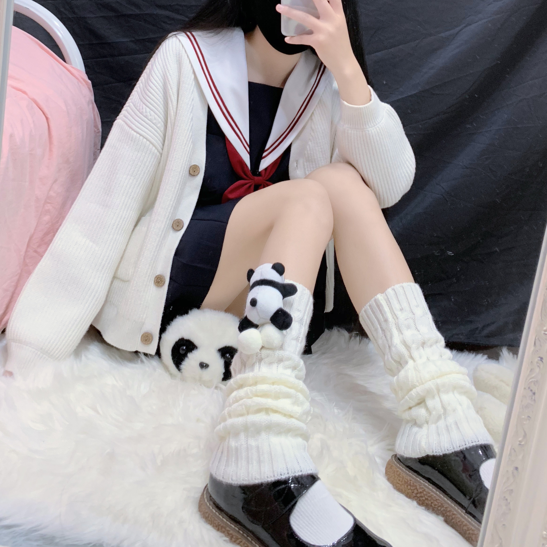 韩版保暖毛线加厚针织袜套堆堆袜女腿套日系护膝毛绒脚靴套秋冬