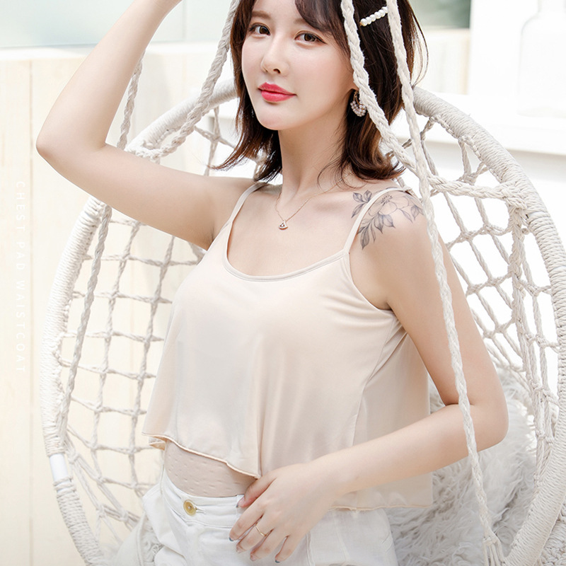 孕妇吊带内搭带胸垫睡衣宽松孕妇照短款上衣大码喂奶哺乳背心4071