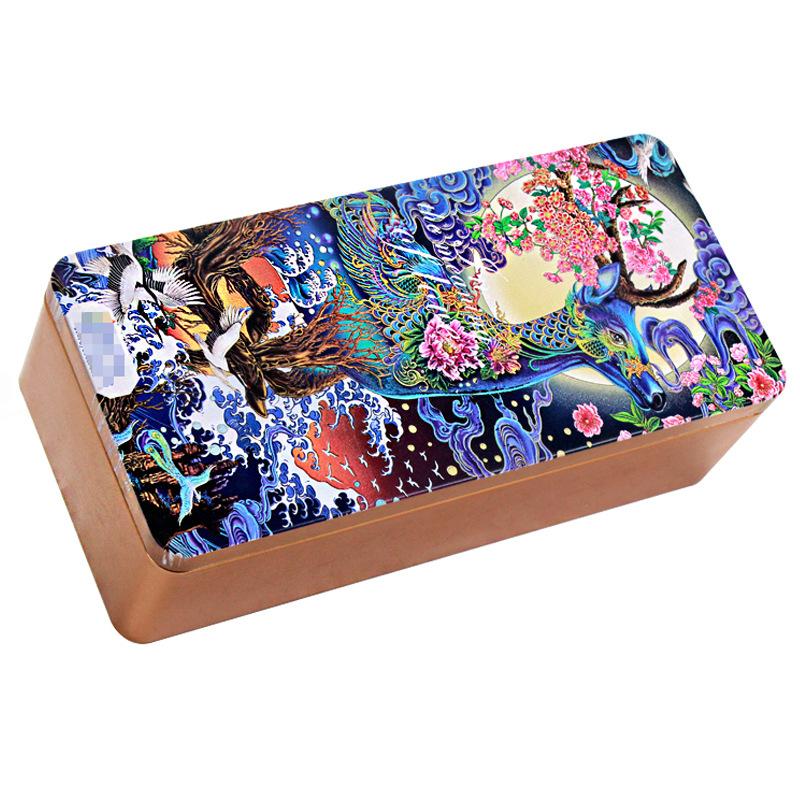 创意3d浮雕激凸长方形马口铁盒包装定制 保健药品铁盒包装定制