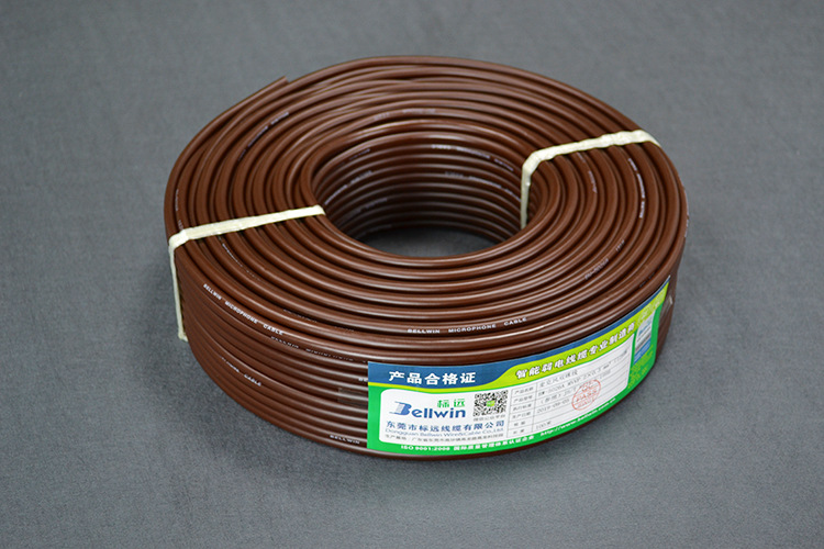 专业麦克风信号线棕色抗拉抗干扰音响线音频线音响设备信号线