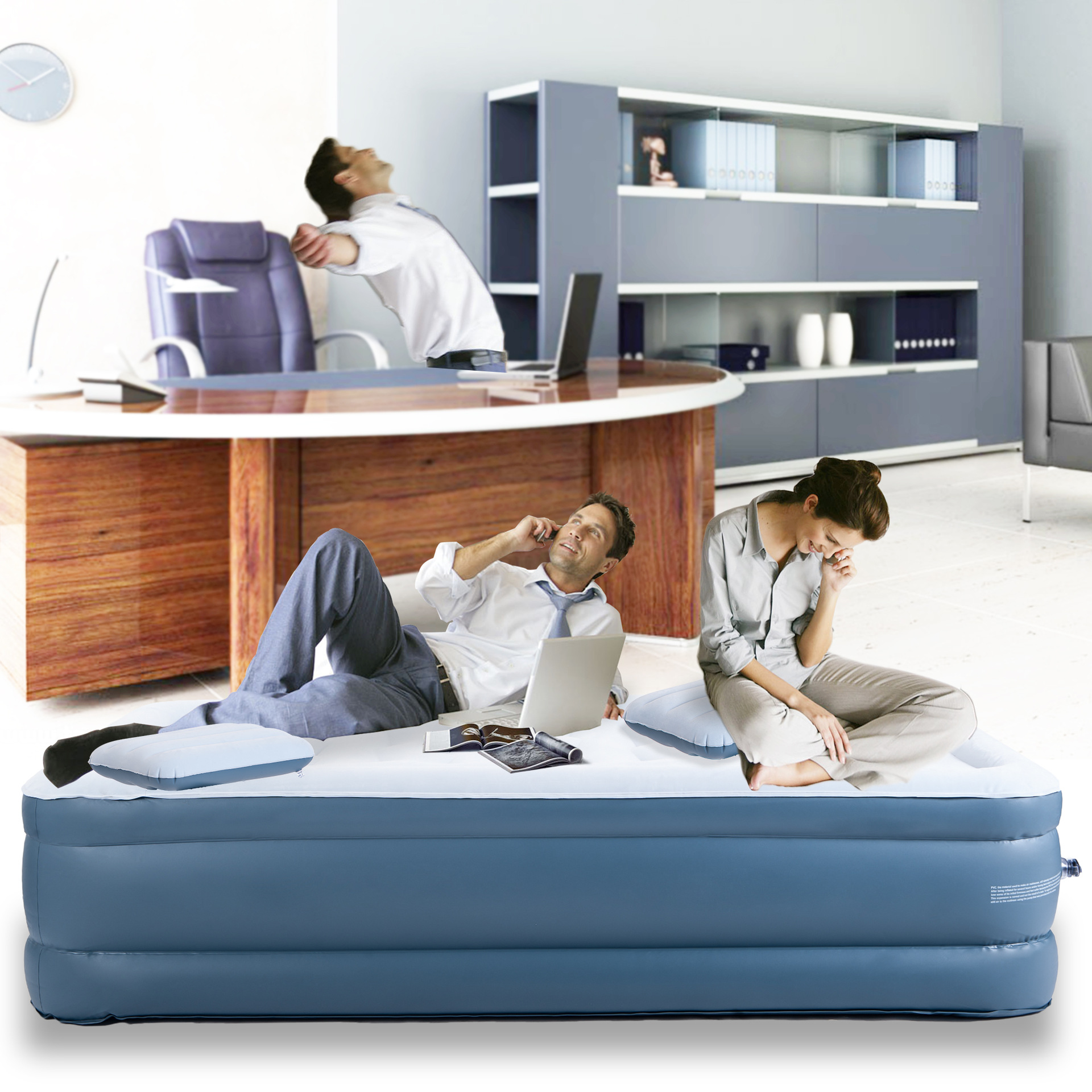 便携大号单人气垫床家用植绒充气床懒人床加高折叠气垫床一件代发