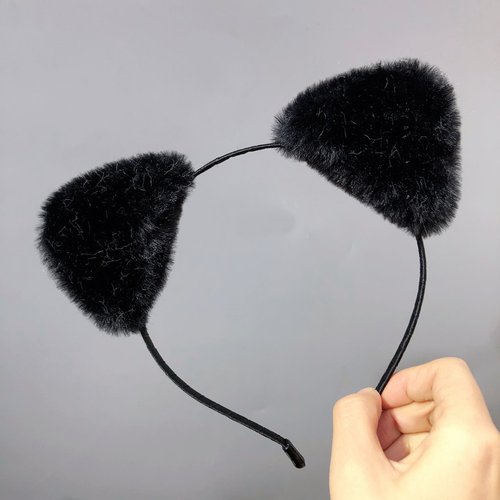 b147-1韩国毛绒猫耳朵发箍女毛茸茸头饰网红超仙可爱甜美卖萌头箍