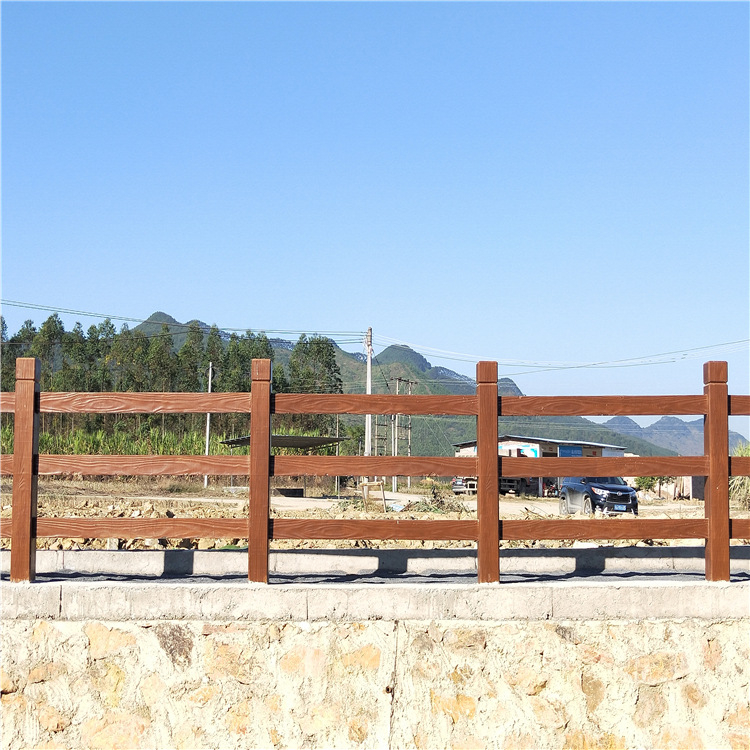 厂家直销定制混凝土水泥仿木护栏公园景区河道仿木围栏仿木纹栏杆