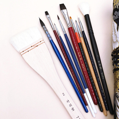 师傅水彩水彩画画笔 不透明包邮 套装用笔 10透明水彩毛笔