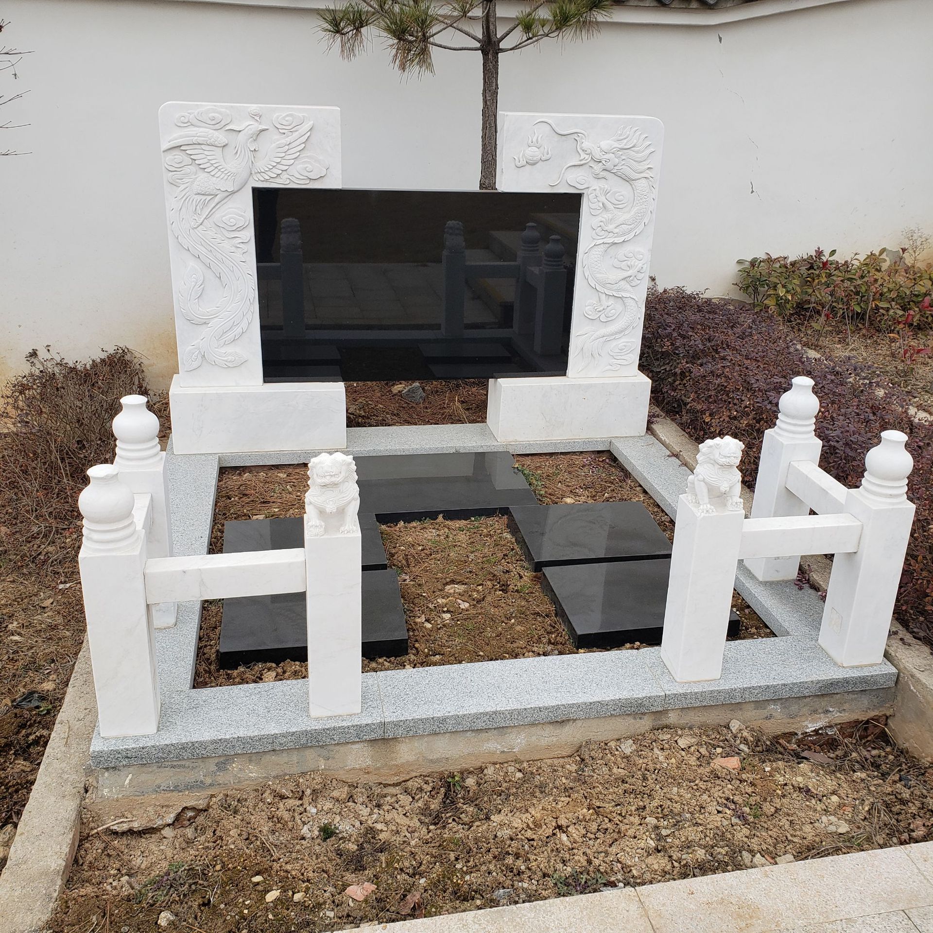 高档大理石墓碑石碑 定制加工土葬组合家族墓碑套碑 烈士碑价格