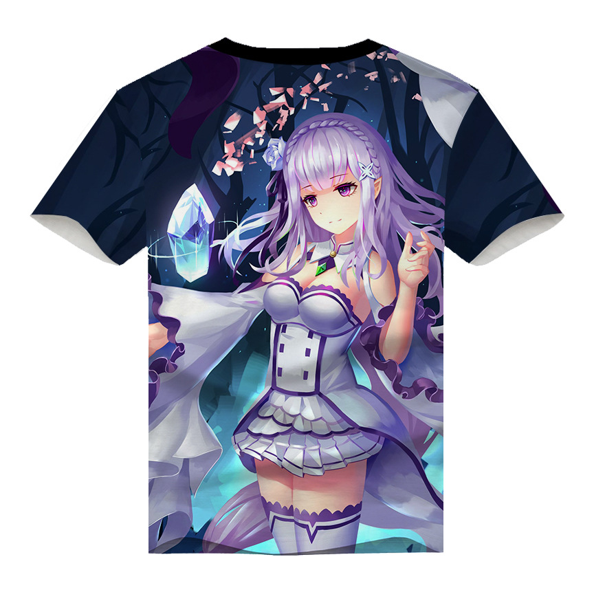 从零开始的异世界生活短袖蕾姆拉姆二次元衣服动漫全彩t恤pu71