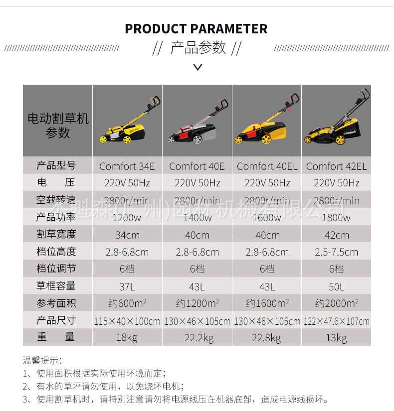 medas美达斯comfort34e电动割草机 除草机家用修剪机剪草机草坪机
