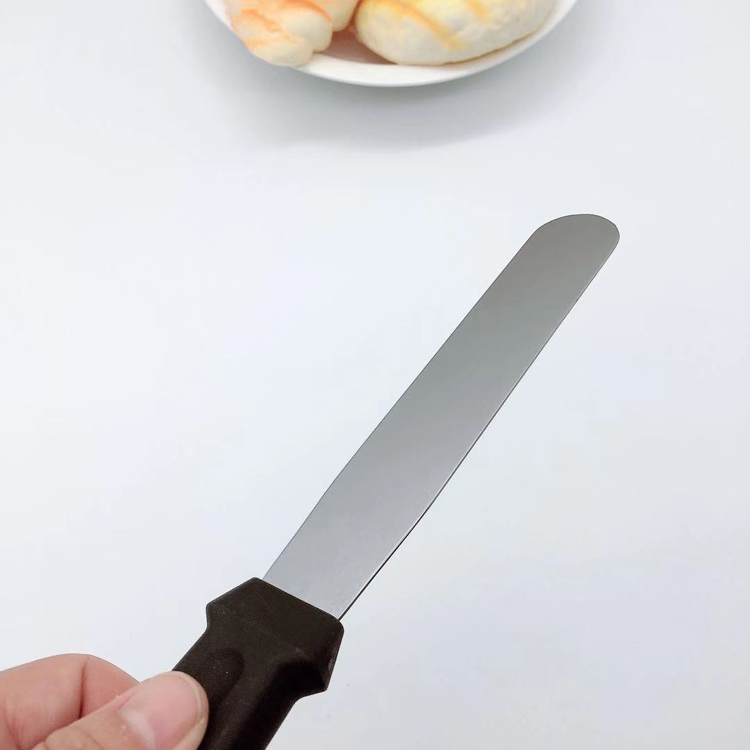 6寸防滑塑料柄直吻刀 折角吻刀 不锈钢蛋糕抹刀 烘焙奶油抹刀