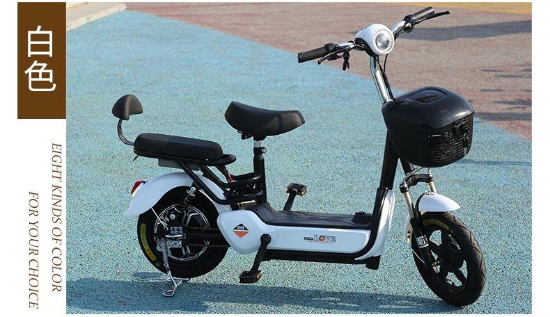 小红豆双人电动车成人48v自行车电瓶电动代步车厂家批发