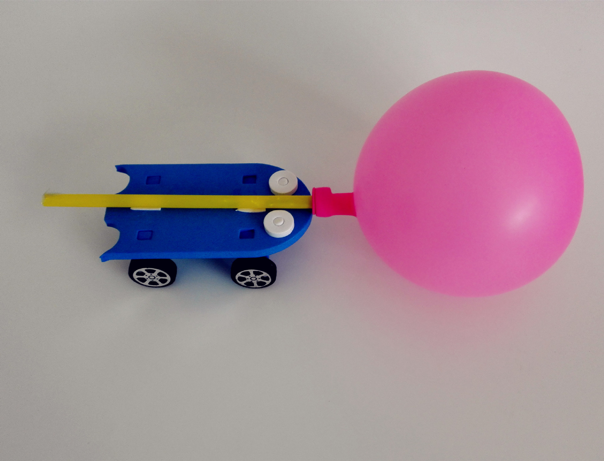 科技小制作 diy气球动力车小发明反冲力小车科学实验材料玩具