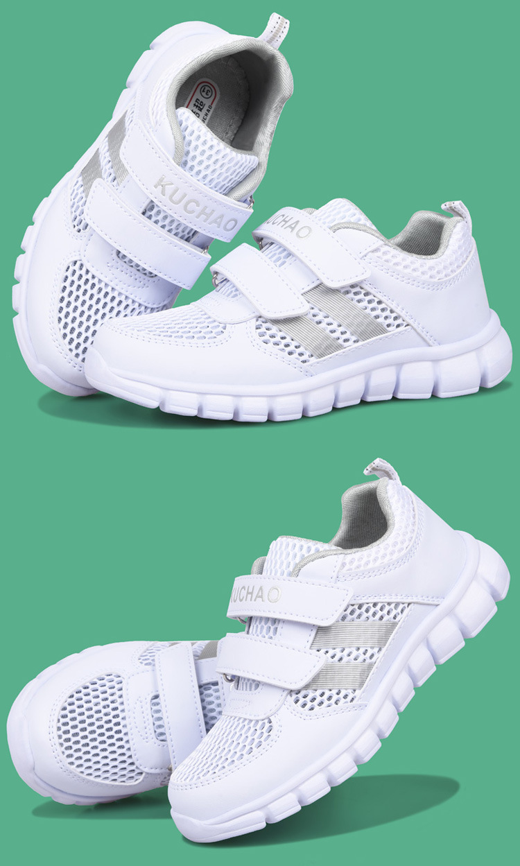 秋季新款白色女童鞋子女孩运动鞋学生活动小白鞋时尚儿童跑步波鞋