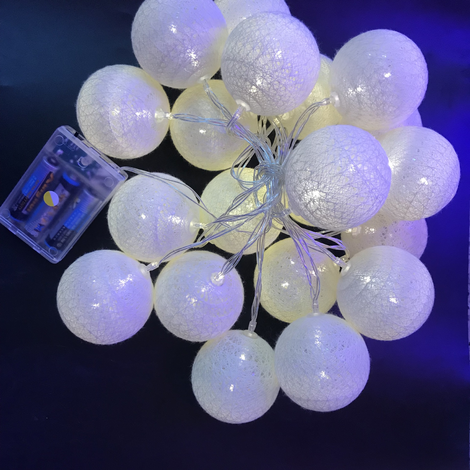 led节日灯小彩灯串闪灯泰国滕球木棉球灯圣诞家居装饰灯工厂直销