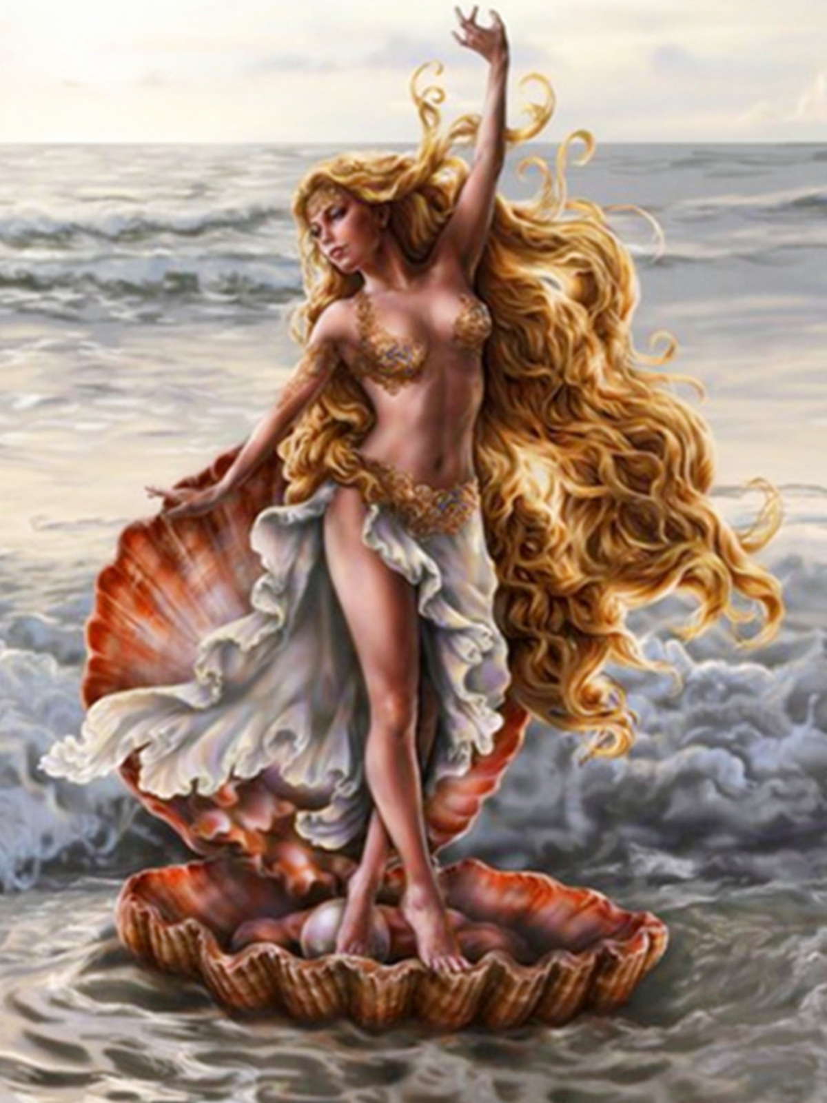 大海海贝女神钻石画