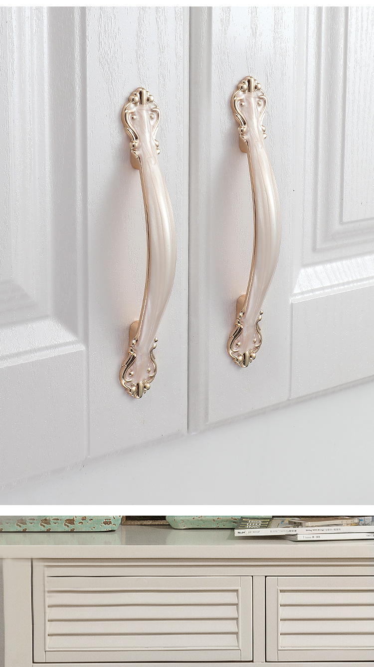 欧式象牙白柜门拉手黑色衣柜橱柜把手现代简约抽屉家具北欧门拉手