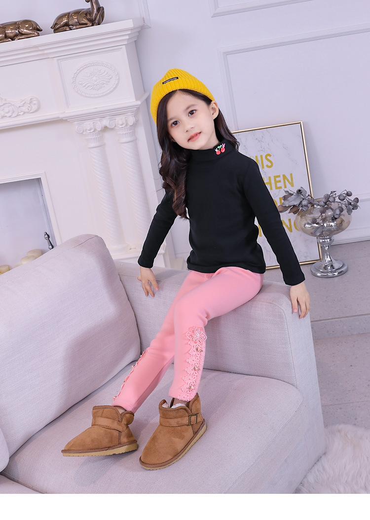 女童打底裤加绒加厚新款秋冬儿童裤子绒裤女孩纯棉外穿一体绒长裤