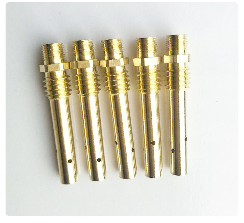 厂家供应二保焊枪连接杆350a 二保焊机二保焊枪配件黄铜连接杆