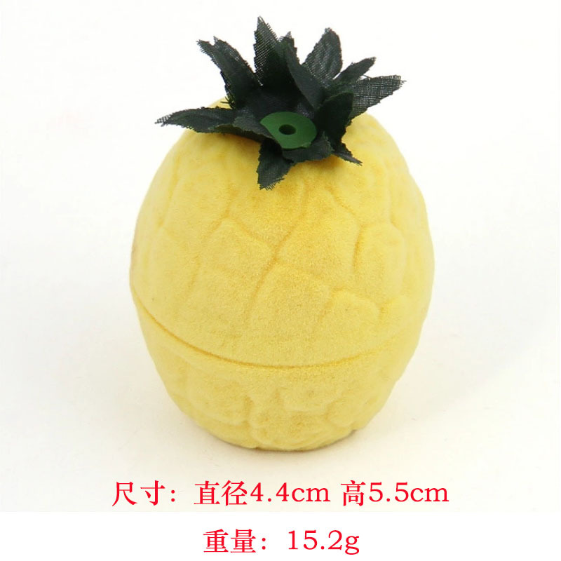 Jewelry Box Exquisite Creative Flocking Box Pear Strawberry Pineapple Ring Box Jewelry Storage Cute Shape Jewelry Box