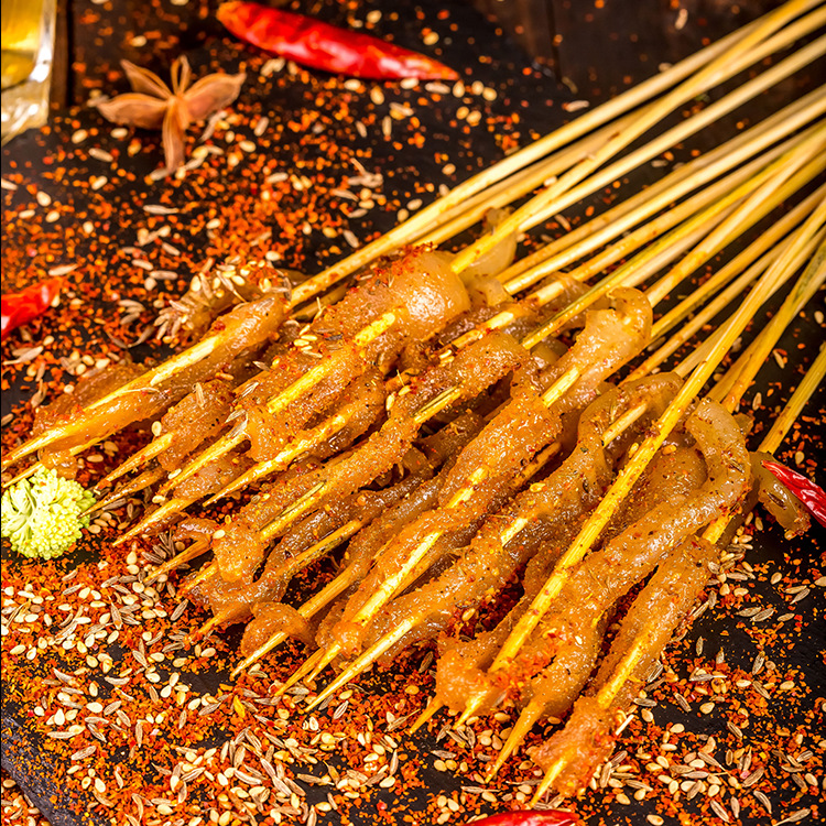 批发油炸烧烤猪皮风味小肉串 中街夜市冰鲜小串 冷冻半成品猪皮串