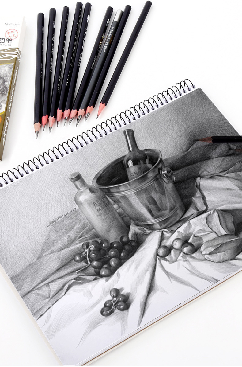 正品马利7401素描铅笔美术素描笔木质铅笔考试用铅笔素描炭笔