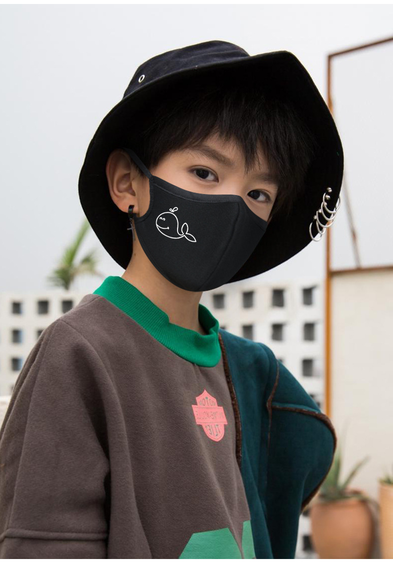 儿童口罩女防尘透气可清洗雾霾网红黑明星同款潮男卡通宝宝口罩