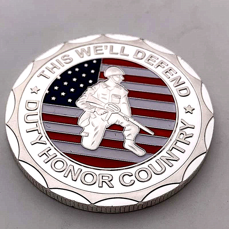 定制美国狙击手金币镀银纪念币 收藏币工艺纪念章金币硬币