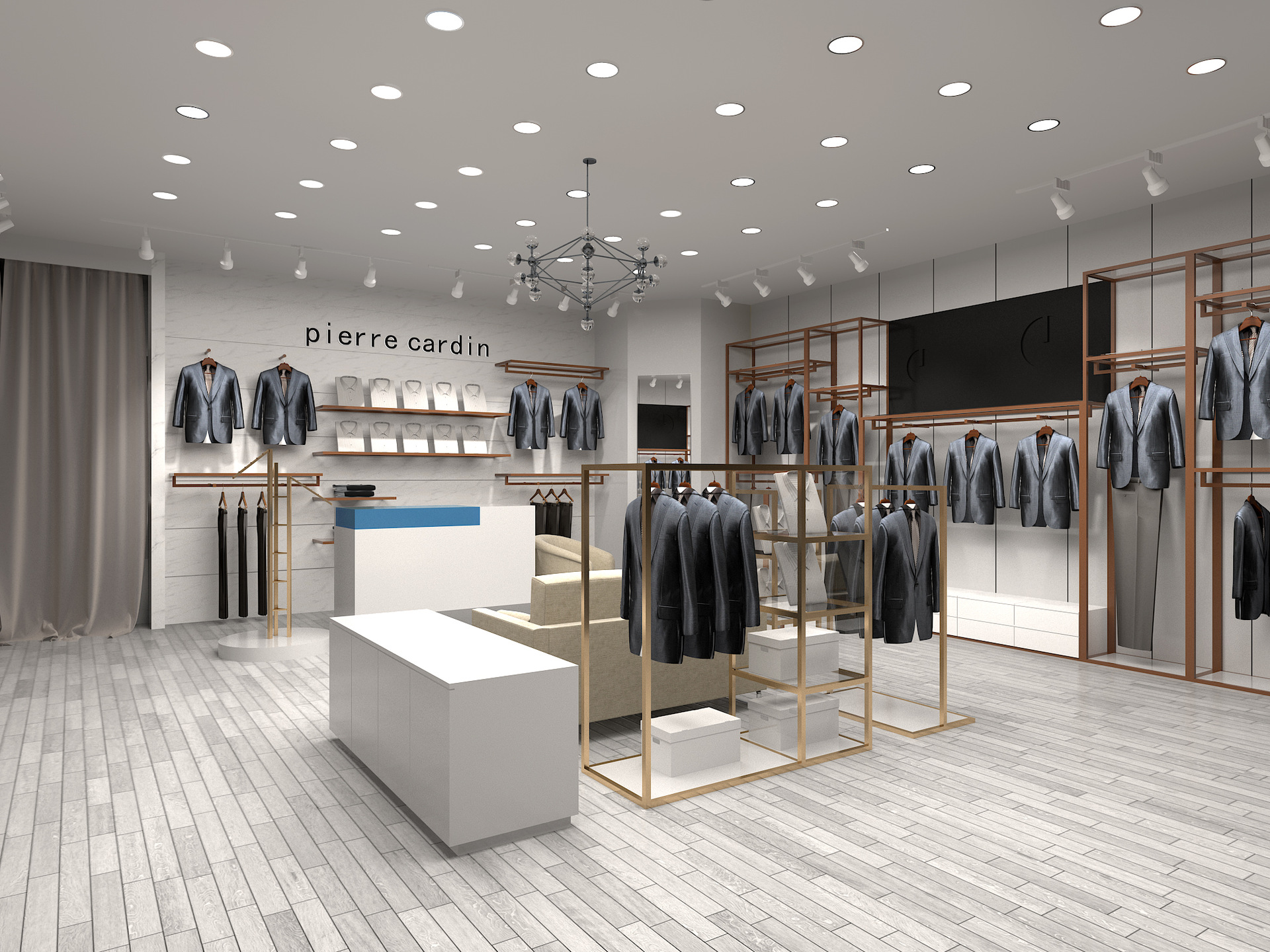 厂家定制服装整店服装展示架女装展架男装展柜服装店展示架