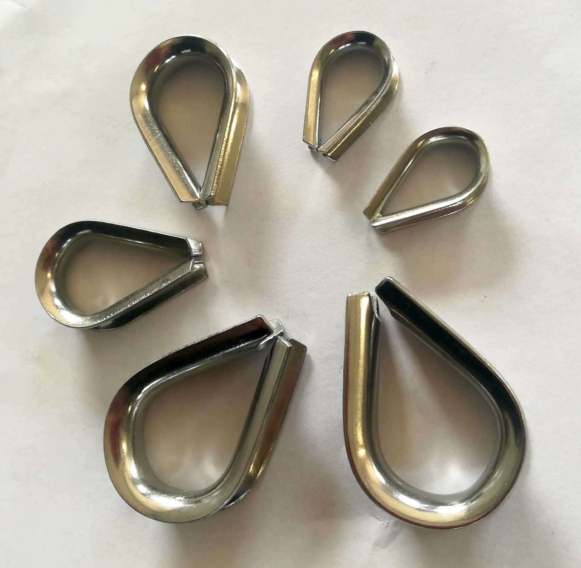 厂家批发304不锈钢钢丝绳套环保护套三角环夸口鸡心环