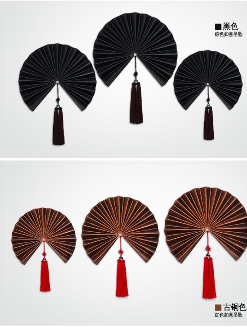 新中式铁艺折扇壁挂家装墙饰挂件墙面装饰品创意扇子复古 工艺品