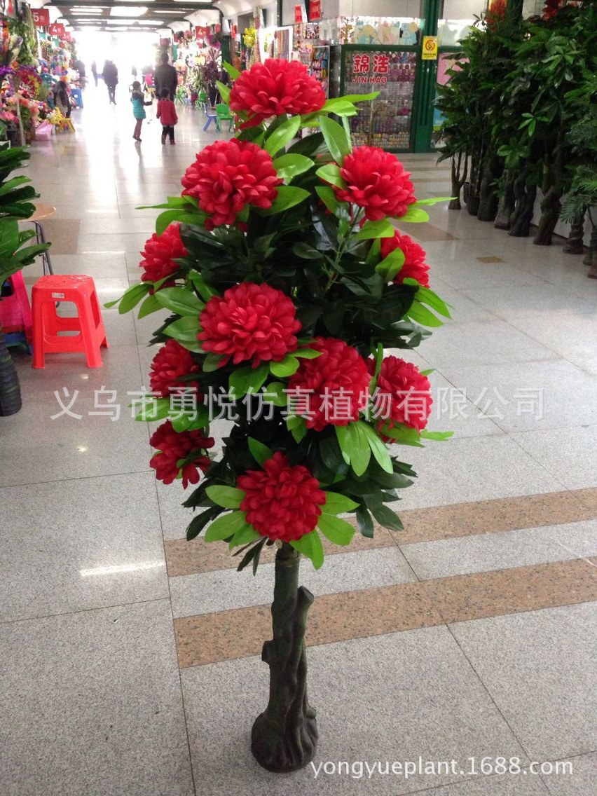 Pastoral Style Simulation Plant Fake Trees Indoor Office Decoration Garden Decorative Bonsai Imitative Tree Peony Hydrangea