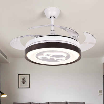 风扇吊灯 led现代简约餐厅客厅卧室铁艺装饰 42寸隐形静音吊扇灯