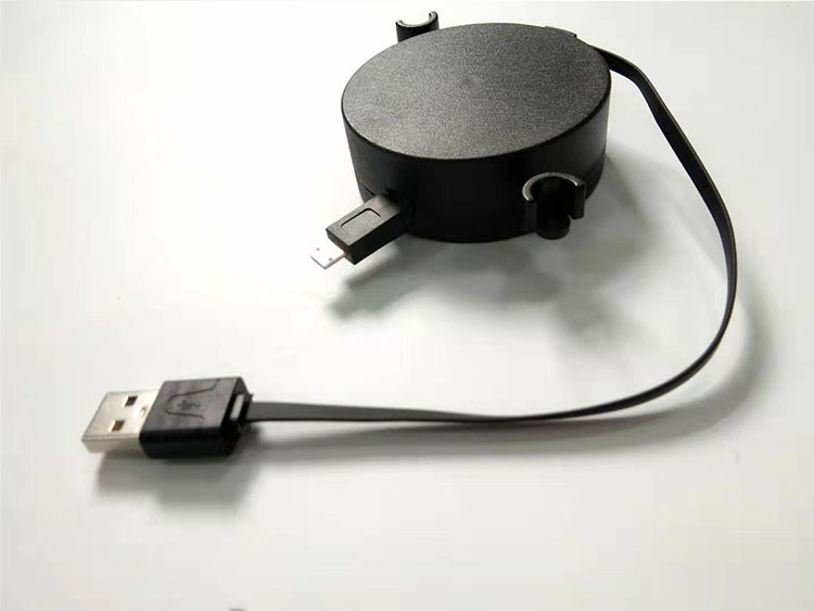 单拉伸缩收线自动收缩卷线器 数据线绕线器 线材收纳器 线长1.5米