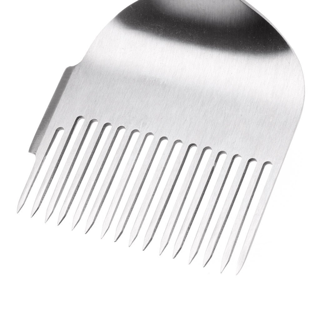 出口蓝色手柄割蜜叉 蓝柄硅胶不锈钢割蜜叉 软手柄割蜜铲