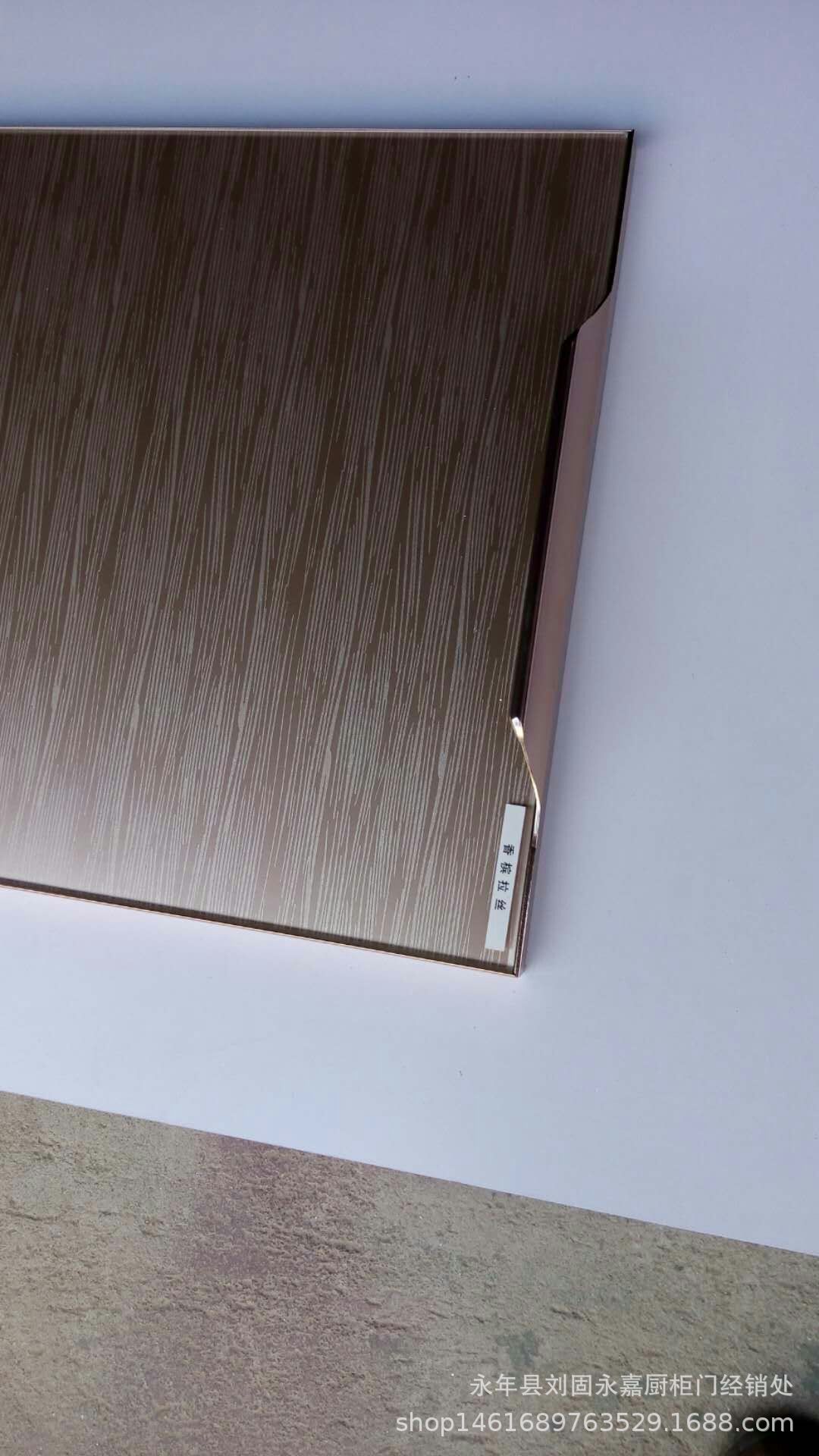 供应整体厨房橱柜门 彩晶钢化玻璃 隐形磨边晶刚门板定制