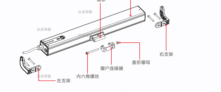 奥科电动管状百叶蜂巢开窗电机a-ok品牌电机开窗升降系统专用大全