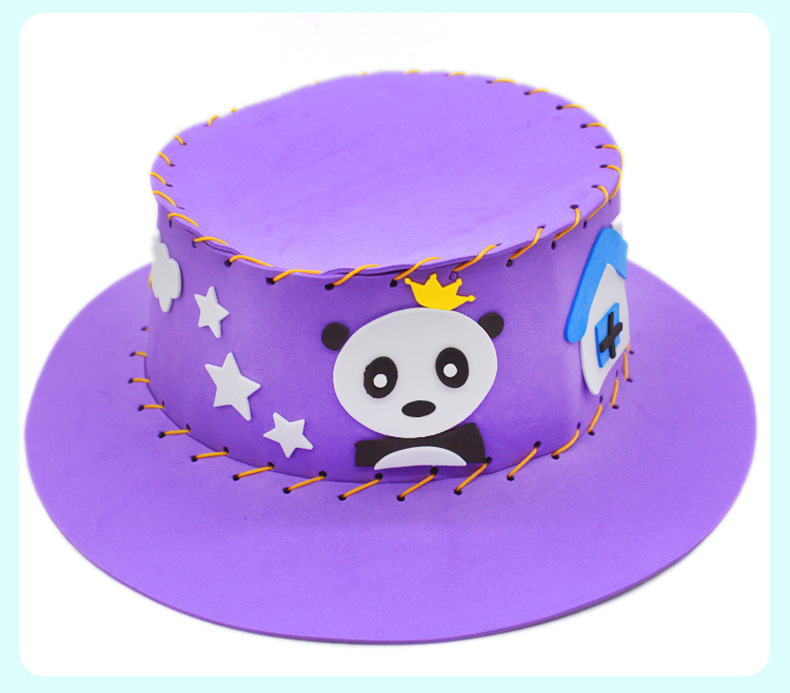 手工制作儿童eva帽子 美工卡通幼儿园diy材料包益智创意粘贴玩具