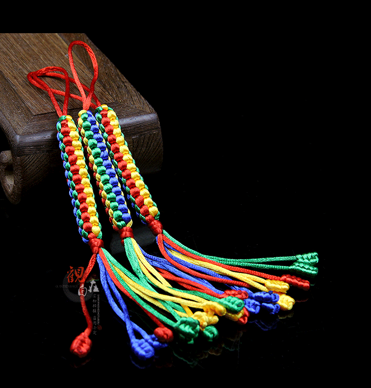 佛教用品藏式手工编织金刚结挂件平安吉祥结方形转经结车挂小号