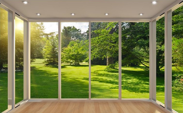 3d假窗外自然风景视觉延伸空间墙纸网红餐厅客厅直播背景墙壁纸