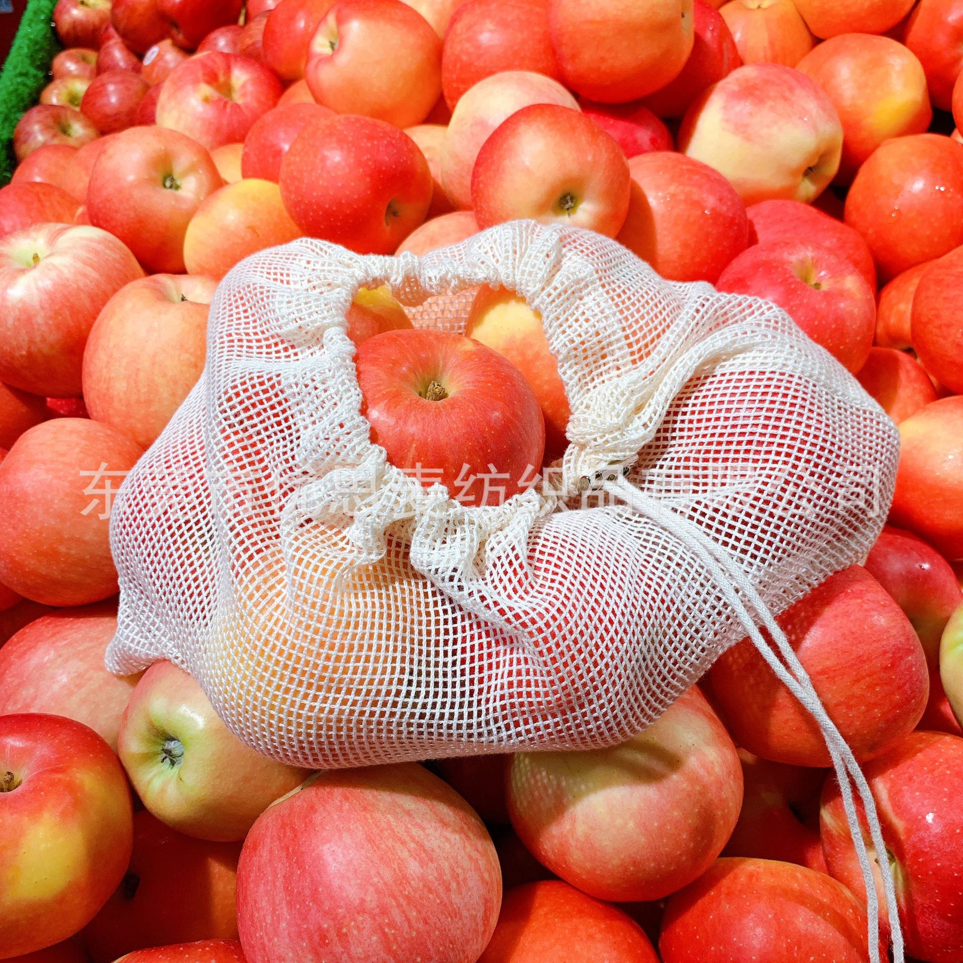 源头厂家定制亚马逊爆款环保水果袋超市购物纯棉可重复使用网袋