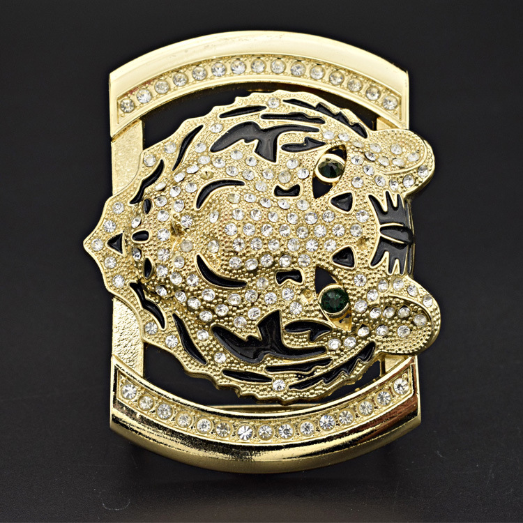 寸5 老虎扣头个性男士皮带扣头腰带配件镶钻大扣合金平滑扣中国风