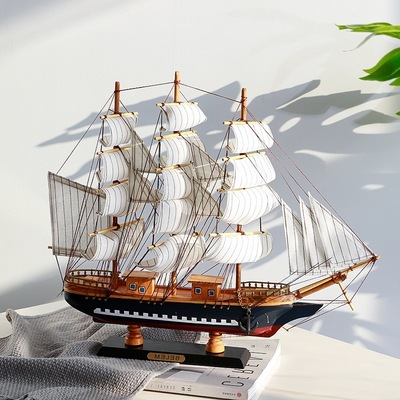 一帆风顺帆船模型摆件创意个性家居玄关卧室酒柜装饰品房间小摆设