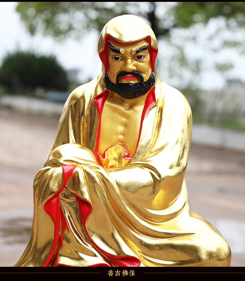 厂家批发树脂玻璃钢佛像寺庙公分88cm达摩罗汉贴金彩绘十八罗汉