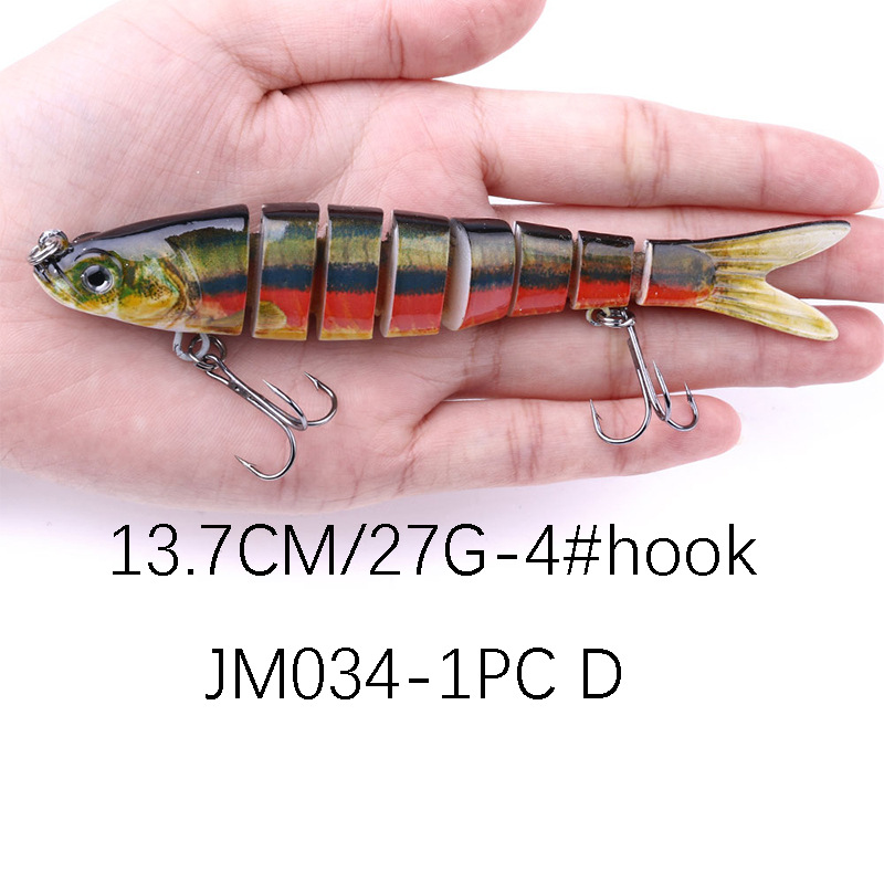 Hengjia Henjia Fishing Gear Lure Multi-Section Bait 13.7 Cm27g Bionic Hard Bait 12 Color Multi-Section Lure