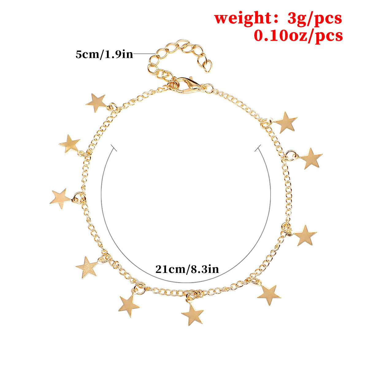 European and American Fashion New Exquisite XINGX Pendant Tassel Anklet All-Matching Street Shot Women's Cross-Border Boutique Gift